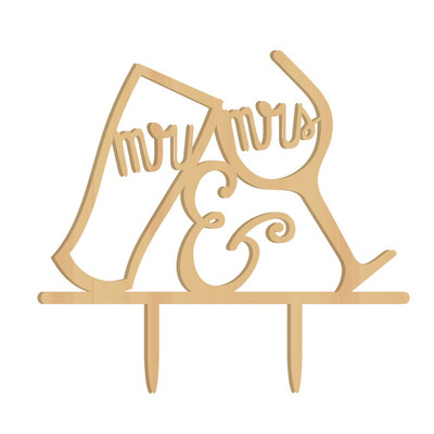 Cake Topper Vestuvės Ponios Wood Gimtadienis Medinis jubiliejus ir