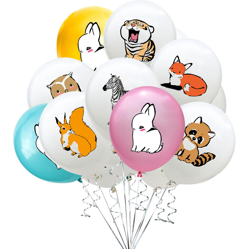12-tolline 10 tk Laste 100. aastapäeva peo pulmadekoratsioon Uus metsaloomade õhupall trükkimine lateksist õhupall