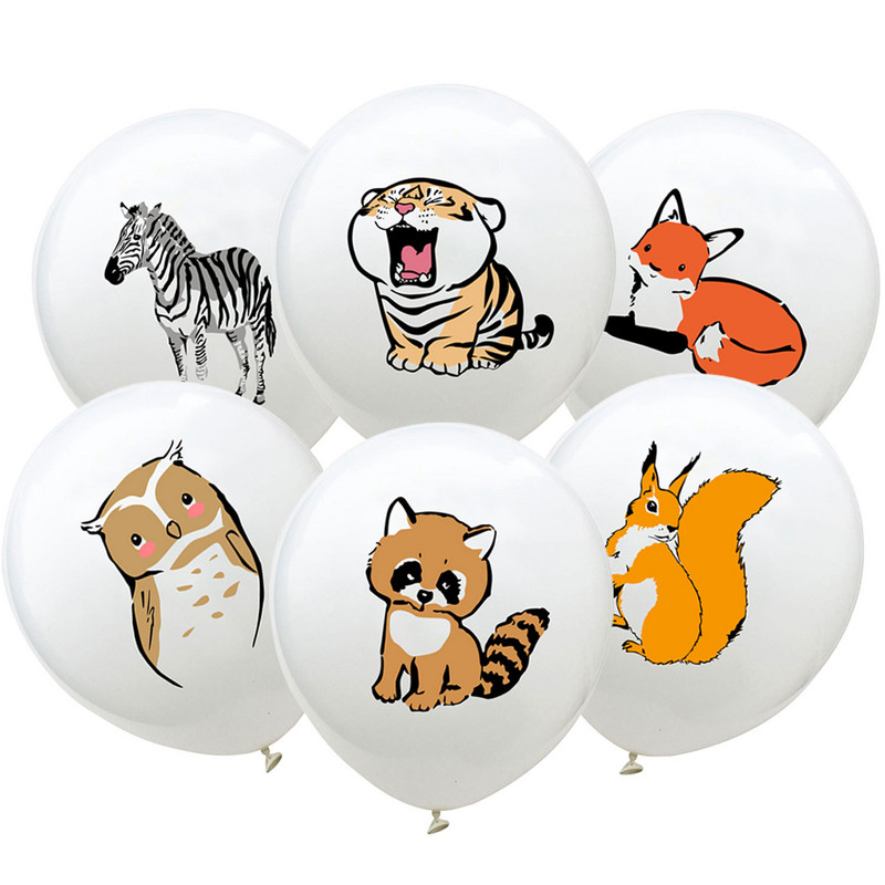 12-tolline 10 tk Laste 100. aastapäeva peo pulmadekoratsioon Uus metsaloomade õhupall trükkimine lateksist õhupall