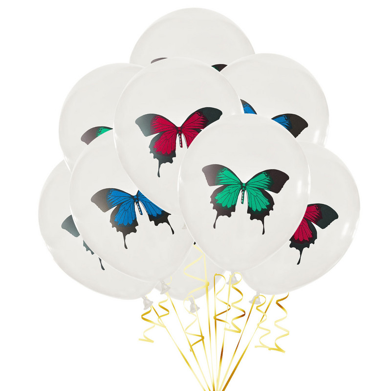 12 collu 15 gab mazuļa dzimšanas dienas 100 dienu rotājums, jauns kukaiņu dzīvnieka krāsas balons ar bezdelīgas astes tauriņu