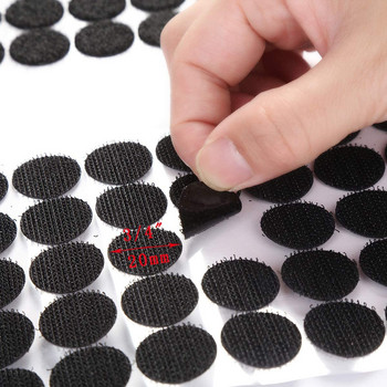 100 pairs 10/15/20/25/30mm Αυτοκόλλητη ταινία στερέωσης Dots με ισχυρή κόλλα νάιλον αυτοκόλλητο στρογγυλό κέρμα με γάντζο ταινία βρόχου
