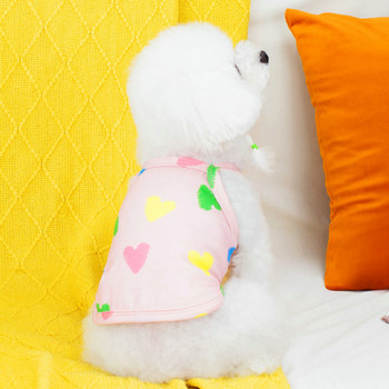 Love Full Print Puppy Clothes Лятна мека удобна кучешка жилетка Корейска версия Дрехи за домашни любимци Дрехи с тиранти за шнауцер XS-XL