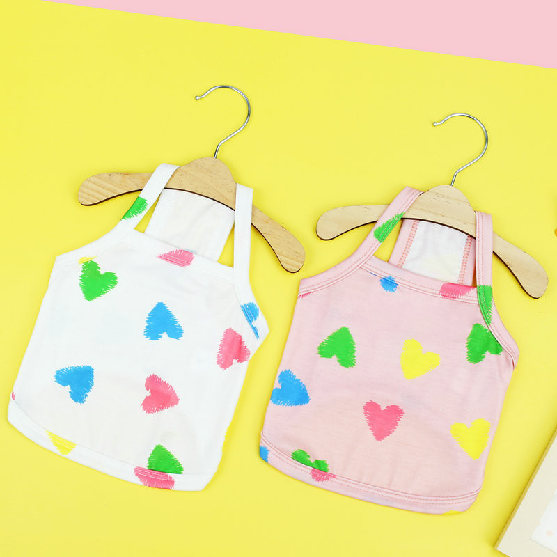 Love Full Print Kölyökruhák Nyári Puha Kényelmes Kutya Mellény Koreai Változat Kisállat ruházat Schnauzer függőruha XS-XL