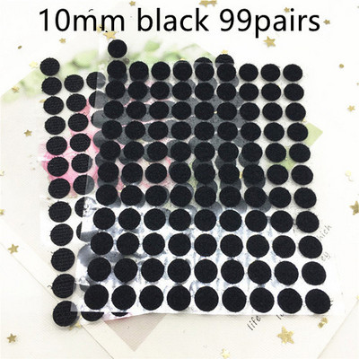 100 de perechi de bandă de fixare autoadeziva multicoloră, 20-25 mm, puncte de lipici puternice, autocolant cu cârlig și buclă, monede rotunde, negru, alb, bandă de nailon