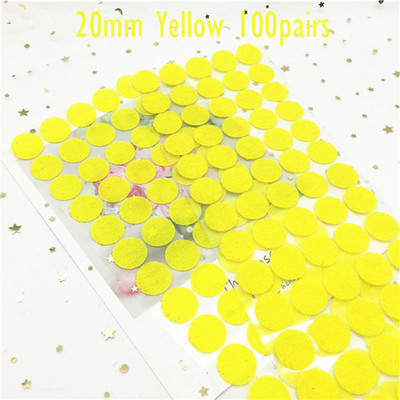 100 de perechi de bandă de fixare autoadeziva multicoloră, 20-25 mm, puncte de lipici puternice, autocolant cu cârlig și buclă, monede rotunde, negru, alb, bandă de nailon