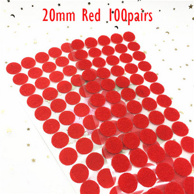 100 de perechi de bandă de fixare autoadeziva multicoloră, 20-25 mm, puncte de lipici puternice, autocolant cu cârlig și buclă, monede rotunde, negru, alb, bandă de nailon