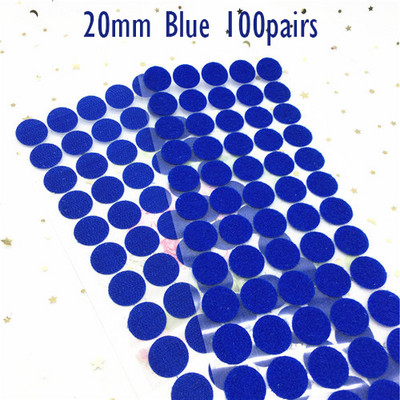 100 de perechi de bandă de fixare autoadeziva multicoloră, 20-25 mm, puncte de lipici puternice, autocolant cu cârlig și buclă, monede rotunde, negru, alb, bandă de nailon