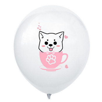 12 ιντσών 2,8 g Edding Party γενέθλια Παιδική διακόσμηση πρώτου έτους Νέο χαριτωμένο κούπα τσαγιού κατοικίδιο ζώο Γάτα Σκύλος Κινούμενα σχέδια Μπαλόνι τυπωμένο λατέξ