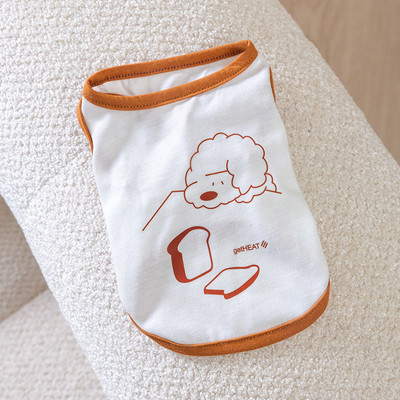 Döntetlen színű kölyökmellény légáteresztő vékony stílusú kétlábú ruhák kisállat nyári ruhák mackópulóver rajzfilm kutyapóló