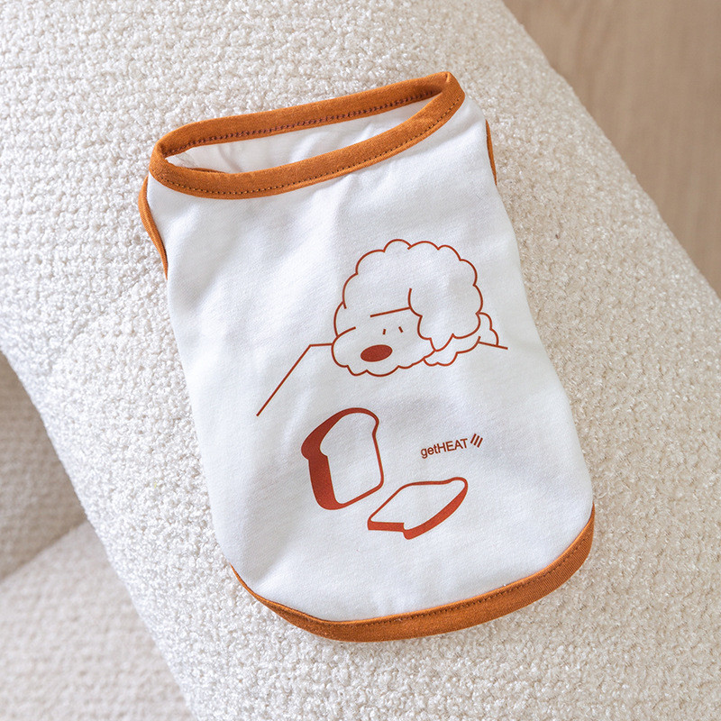 Döntetlen színű kölyökmellény légáteresztő vékony stílusú kétlábú ruhák kisállat nyári ruhák mackópulóver rajzfilm kutyapóló