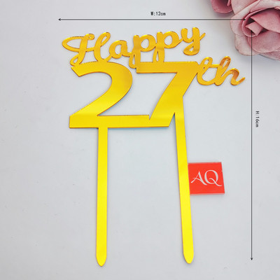 Number Cake Toppers Baby Shower Διακόσμηση γενεθλίων Γάμος Χρυσό Μαύρο 17/18/21/25-29/30/40/50/60/70/80 Διακόσμηση για τούρτες