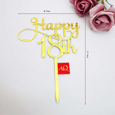 Number Cake Toppers Baby Shower Διακόσμηση γενεθλίων Γάμος Χρυσό Μαύρο 17/18/21/25-29/30/40/50/60/70/80 Διακόσμηση για τούρτες