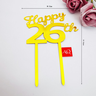 Number Cake Toppers Baby Shower Διακόσμηση γενεθλίων Γάμος Χρυσό Μαύρο 17/18/21/25-29/30/40/50/60/70/80 Διακόσμηση για τούρτες