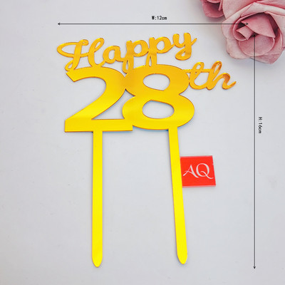 Number Cake Toppers Baby Shower Διακόσμηση γενεθλίων Γάμος Χρυσό Μαύρο 17/18/21/25-29/30/40/50/60/70/80 Διακόσμηση για τούρτες