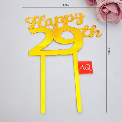 Number Cake Toppers Baby Shower Διακόσμηση γενεθλίων Γάμος Χρυσό Μαύρο 17/18/21/25-29/30/40/50/60/70/80 Διακόσμηση για τούρτες