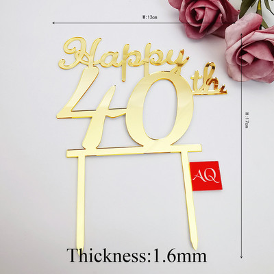 Number Cake Toppers Baby Shower Διακόσμηση γενεθλίων Γάμος Χρυσό Μαύρο 17/18/21/25-29/30/40/50/60/70/80 Διακόσμηση για τούρτες