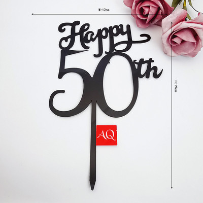 Number Cake Toppers Baby Shower Διακόσμηση γενεθλίων Γάμος Χρυσό Μαύρο 17/18/21/25-29/30/40/50/60/70/80 Διακόσμηση για τούρτες