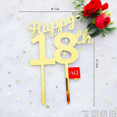 Number Cake Toppers Baby Shower Διακόσμηση γενεθλίων Γάμος Χρυσό Μαύρο 17/18/21/25-29/30/40/50/60/70/80 Διακόσμηση για τούρτες