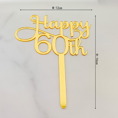 Number Cake Toppers Baby Shower Διακόσμηση γενεθλίων Γάμος Χρυσό Μαύρο 17/18/21/25-29/30/40/50/60/70/80 Διακόσμηση για τούρτες