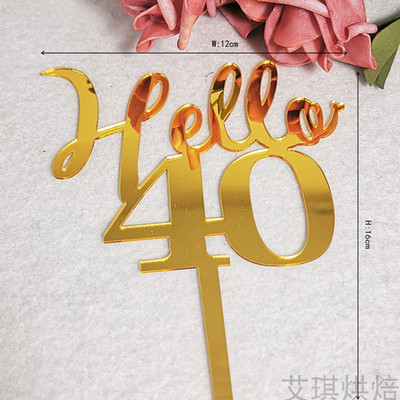 Number Cake Toppers Baby Shower Διακόσμηση γενεθλίων Γάμος Χρυσό Μαύρο 17/18/21/25-29/30/40/50/60/70/80 Διακόσμηση για τούρτες