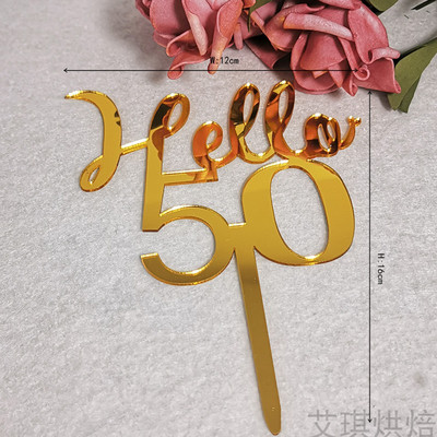 Number Cake Toppers Baby Shower Διακόσμηση γενεθλίων Γάμος Χρυσό Μαύρο 17/18/21/25-29/30/40/50/60/70/80 Διακόσμηση για τούρτες