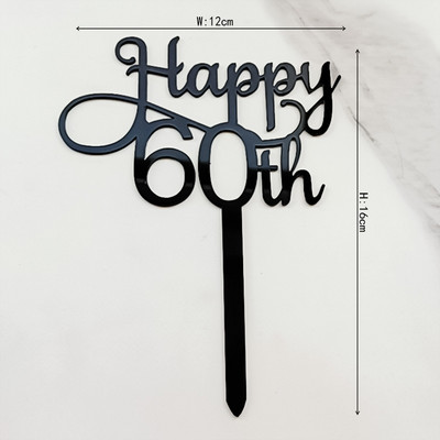 Number Cake Toppers Baby Shower Διακόσμηση γενεθλίων Γάμος Χρυσό Μαύρο 17/18/21/25-29/30/40/50/60/70/80 Διακόσμηση για τούρτες