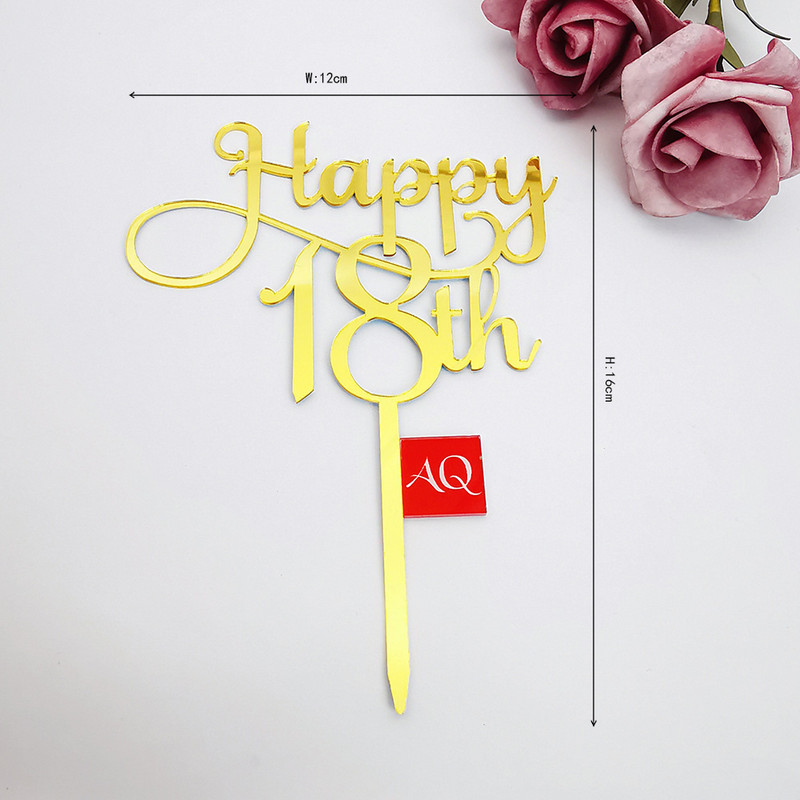 Number Cake Toppers Baby Shower Διακόσμηση γενεθλίων Γάμος Χρυσό Μαύρο 17/18/21/25-29/30/40/50/60/70/80 Διακόσμηση για τούρτες