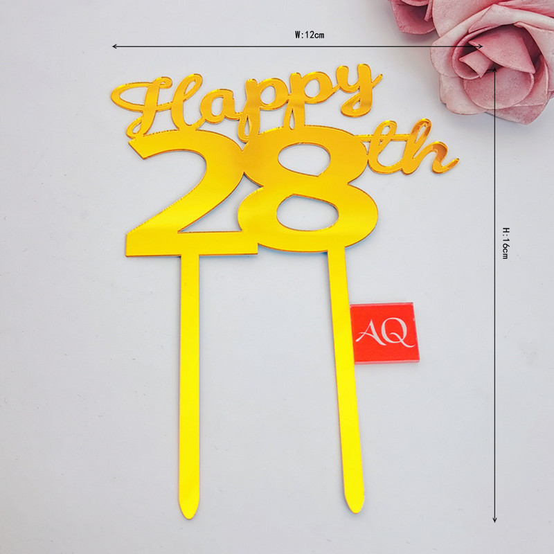 Number Cake Toppers Baby Shower Διακόσμηση γενεθλίων Γάμος Χρυσό Μαύρο 17/18/21/25-29/30/40/50/60/70/80 Διακόσμηση για τούρτες