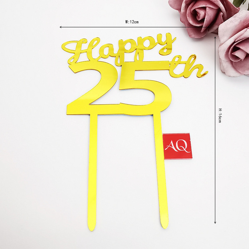 Number Cake Toppers Baby Shower Διακόσμηση γενεθλίων Γάμος Χρυσό Μαύρο 17/18/21/25-29/30/40/50/60/70/80 Διακόσμηση για τούρτες