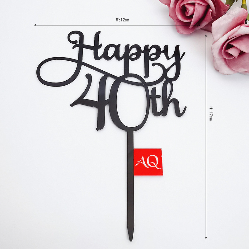 Number Cake Toppers Baby Shower Διακόσμηση γενεθλίων Γάμος Χρυσό Μαύρο 17/18/21/25-29/30/40/50/60/70/80 Διακόσμηση για τούρτες