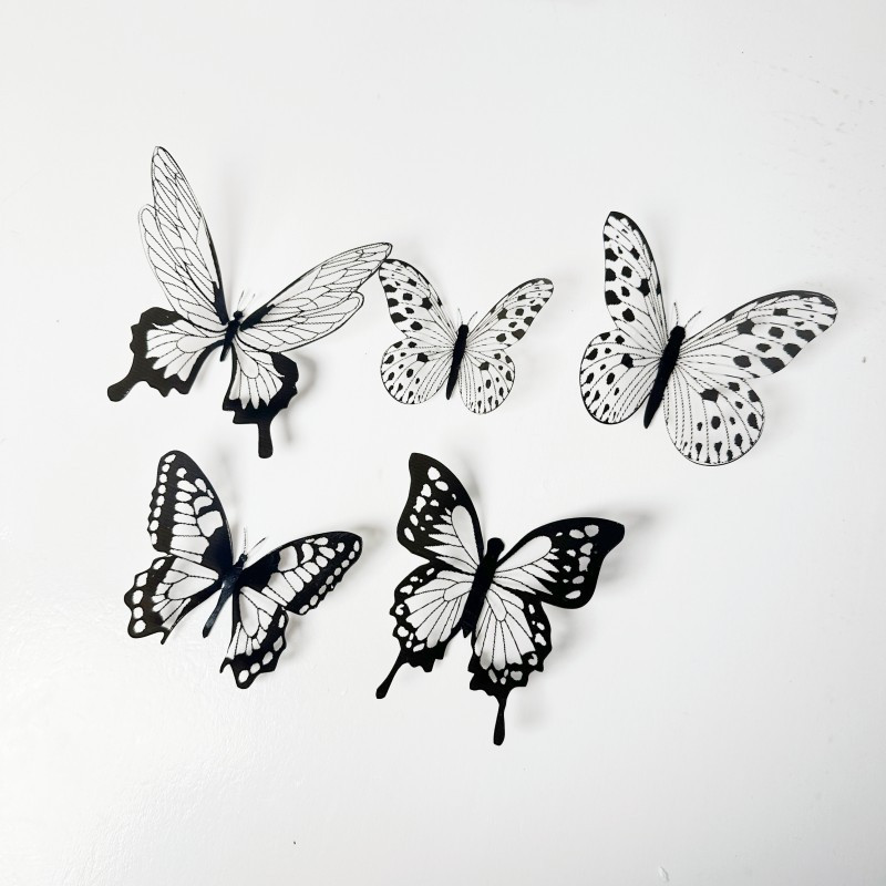 New Black butterfly Happy Birthday Cake Toppers Gold Fans Birthday Cake Topper for Kid Birthday Birthday Cake Decorations 2023