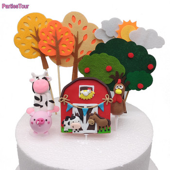 Farm Animals Cake Topper прасе Крава Farm Animals торта Декорация Тематична ферма Cake Topper деца Farm Birthday Party Decoration сувенири
