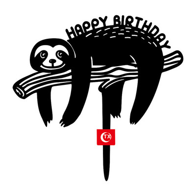 Menő motoros autó Boldog születésnapot tortafeltöltő INS Animals fekete akril tortafeltöltő gyerekeknek születésnapi tortadíszek