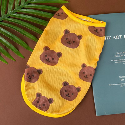 Rajzfilm Medve Légáteresztő kutyamellény Nyári Háziállatok Ruhák Macskák kölyök Yorkies Francia Bulldog Kis fajták Kutyák Ruhák Aranyos póló