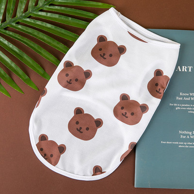 Rajzfilm Medve Légáteresztő kutyamellény Nyári Háziállatok Ruhák Macskák kölyök Yorkies Francia Bulldog Kis fajták Kutyák Ruhák Aranyos póló