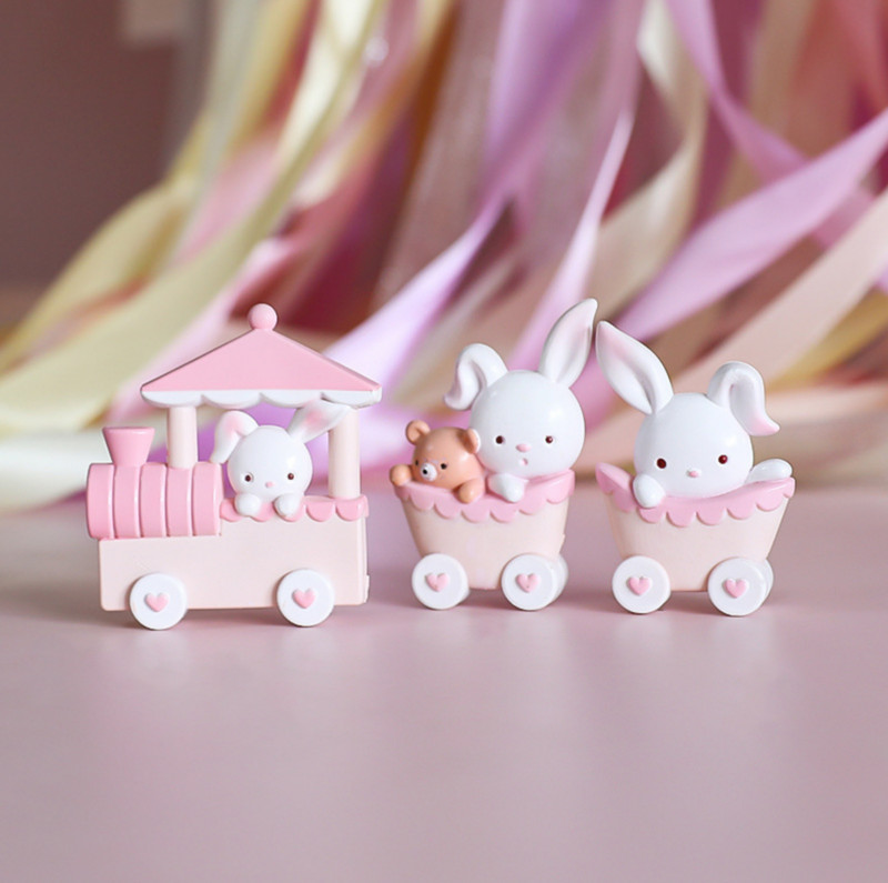 Διακοσμήσεις τούρτας με θέμα Fairy Pink Rabbit για πάρτι γενεθλίων Topper Cake Dessert Baking Topper Supplies Παιδικά δώρα Baby Shower