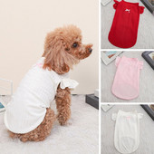 Vestă pentru câini, pisică, cămașă cu fundă de vară, haine, îmbrăcăminte zilnică, mâneci cu volan, gât rotund, subțire, confortabil, pentru animale de companie, câine