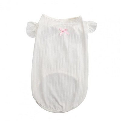 Vestă pentru câini, pisică, cămașă cu fundă de vară, haine, îmbrăcăminte zilnică, mâneci cu volan, gât rotund, subțire, confortabil, pentru animale de companie, câine