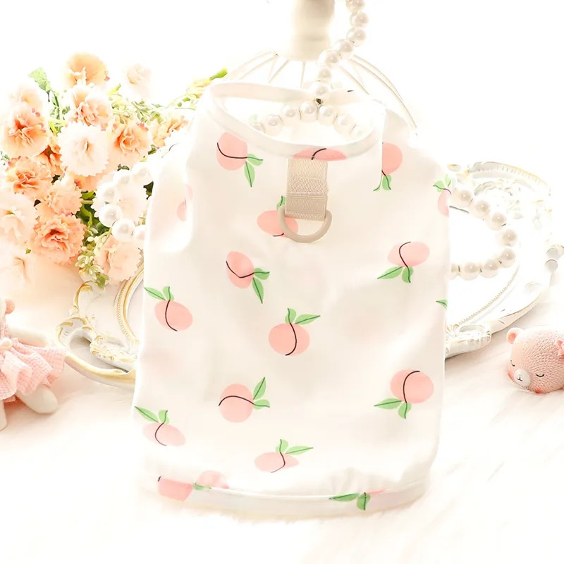 Miela persikų naminių gyvūnėlių liemenė šunų drabužiai kačių marškinėliai šuniukų drabužiai šunims sekama mada čihuahua vasarinė kvėpuojanti mergaitės liemenė augintiniui