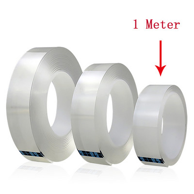1/2/3/5M nanoteip, läbipaistev jälgedeta, korduvkasutatav kahepoolne kleeplint veekindel jäljevaba teip Puhastav kodune nanoteip