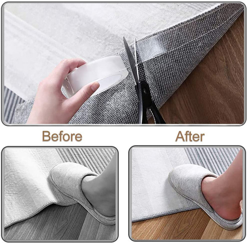 1/2/3/5M nanoteip, läbipaistev jälgedeta, korduvkasutatav kahepoolne kleeplint veekindel jäljevaba teip Puhastav kodune nanoteip