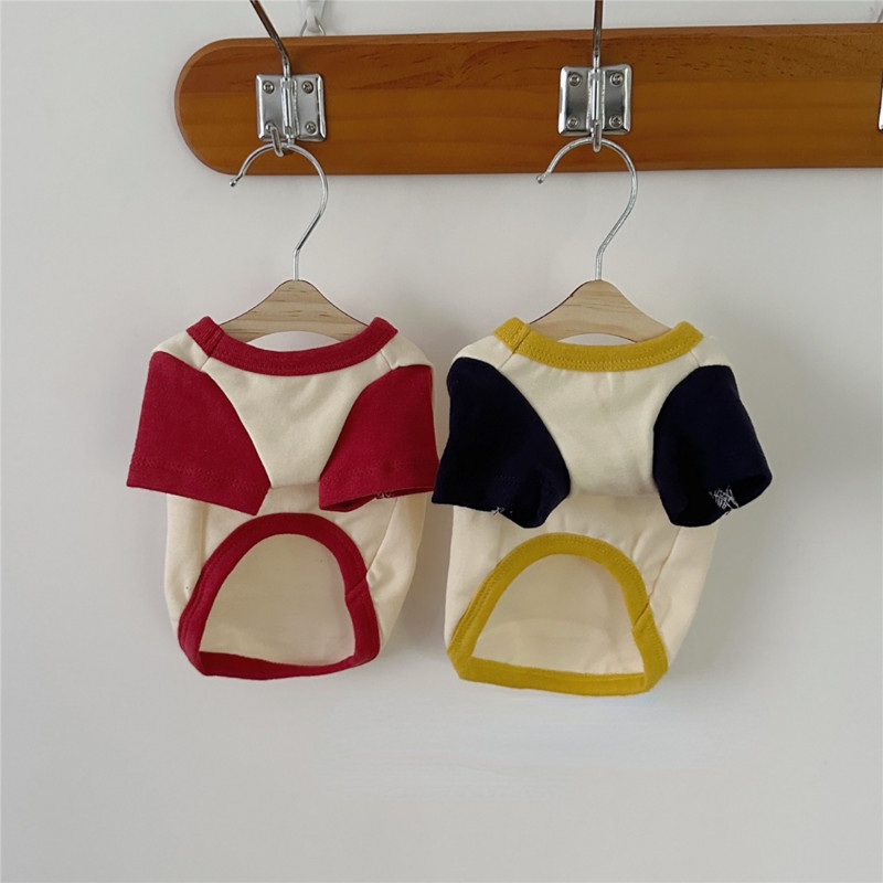 INS Lemmikloomade suvine T-särk Koerte riided Õhukesed Teddy Yorkshire Markii Kontrastsed Top Väike kutsikas Kass Kassi Kutsika Riided Lemmikloomade riided