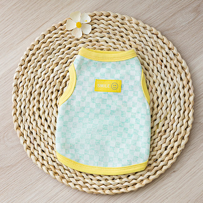 Kontrastingas šachmatų lentelės raštas Naminių gyvūnėlių liemenė Šuo Pavasario Vasaros Drabužiai Maži Šunų Bišonai Meškiukai Drabužiai Mažų Kačių Drabužiai Naminiams gyvūnėliams