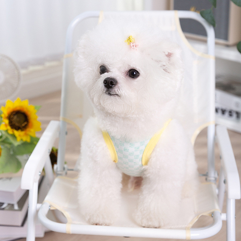 Kontrastingas šachmatų lentelės raštas Naminių gyvūnėlių liemenė Šuo Pavasario Vasaros Drabužiai Maži Šunų Bišonai Meškiukai Drabužiai Mažų Kačių Drabužiai Naminiams gyvūnėliams