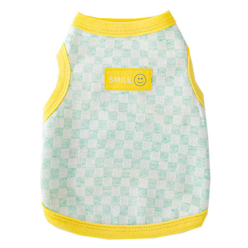 Kontrastingas šachmatų lentelės raštas Naminių gyvūnėlių liemenė Šuo Pavasario Vasaros Drabužiai Maži Šunų Bišonai Meškiukai Drabužiai Mažų Kačių Drabužiai Naminiams gyvūnėliams