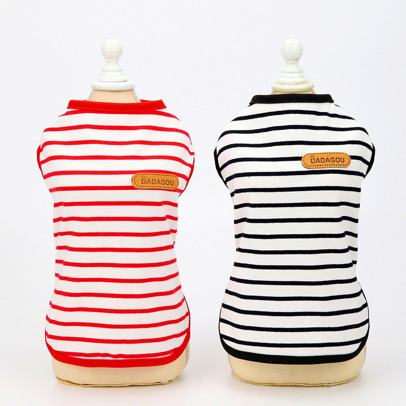 Kisállatmellény kutyaruha tavaszi és nyári vékony többszínű csíkos alkalmi mellény kisállat ruházati kellékek