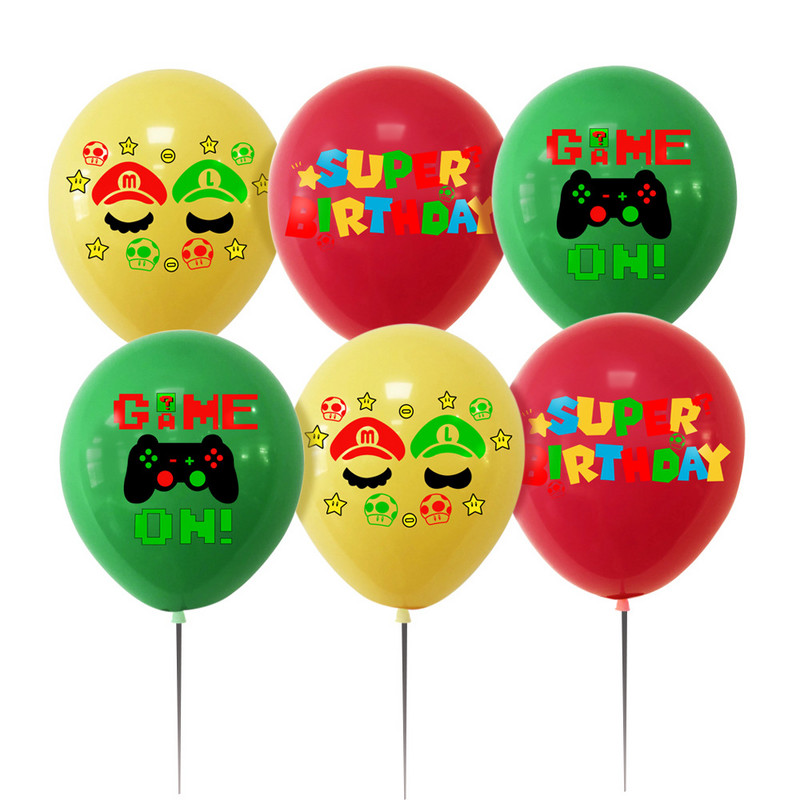 Szuper rajzfilm témájú születésnapi parti dekoráció 12 hüvelykes nyomtatott latex léggömb kombináció