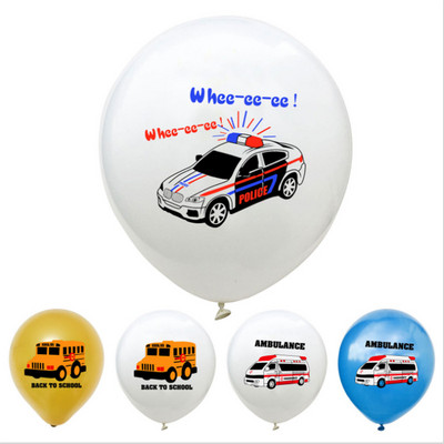 Balon decorativ pentru petrecerea de aniversare, 10 buc., mașină de poliție, ambulanță, autobuz școlar, transport pentru copii