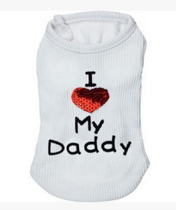 Vasaras mājdzīvnieku suns apģērbs Veste Kucēns Kaķi Mētelis Apģērbs T-krekls Mascotas Veste ES MĪLU SAVU TĒTI ES MĪLU SAVU MAMMU Cachorro