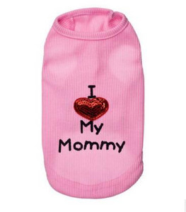 Vasaras mājdzīvnieku suns apģērbs Veste Kucēns Kaķi Mētelis Apģērbs T-krekls Mascotas Veste ES MĪLU SAVU TĒTI ES MĪLU SAVU MAMMU Cachorro